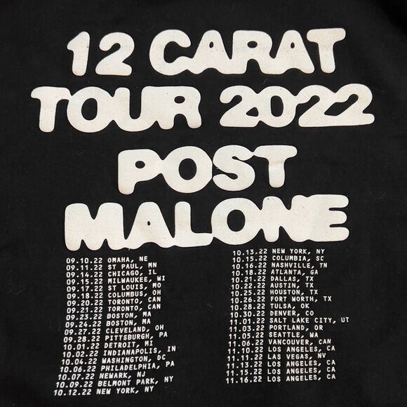 RARE! Post Malone Twelve Carat Concert Tour 2022/23 Hoodie Sweatshirt Mens Large - Picture 5 of 7